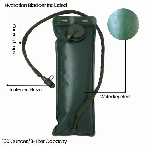 M MCGUIRE GEAR Hydration Backpack, Multi-Pocket Hiking Backpack with Hydration Bladder, Water-Resistant Nylon Water Bladder for Running, Cycling, and Biking, 3L/100 oz. (3 Color Desert)