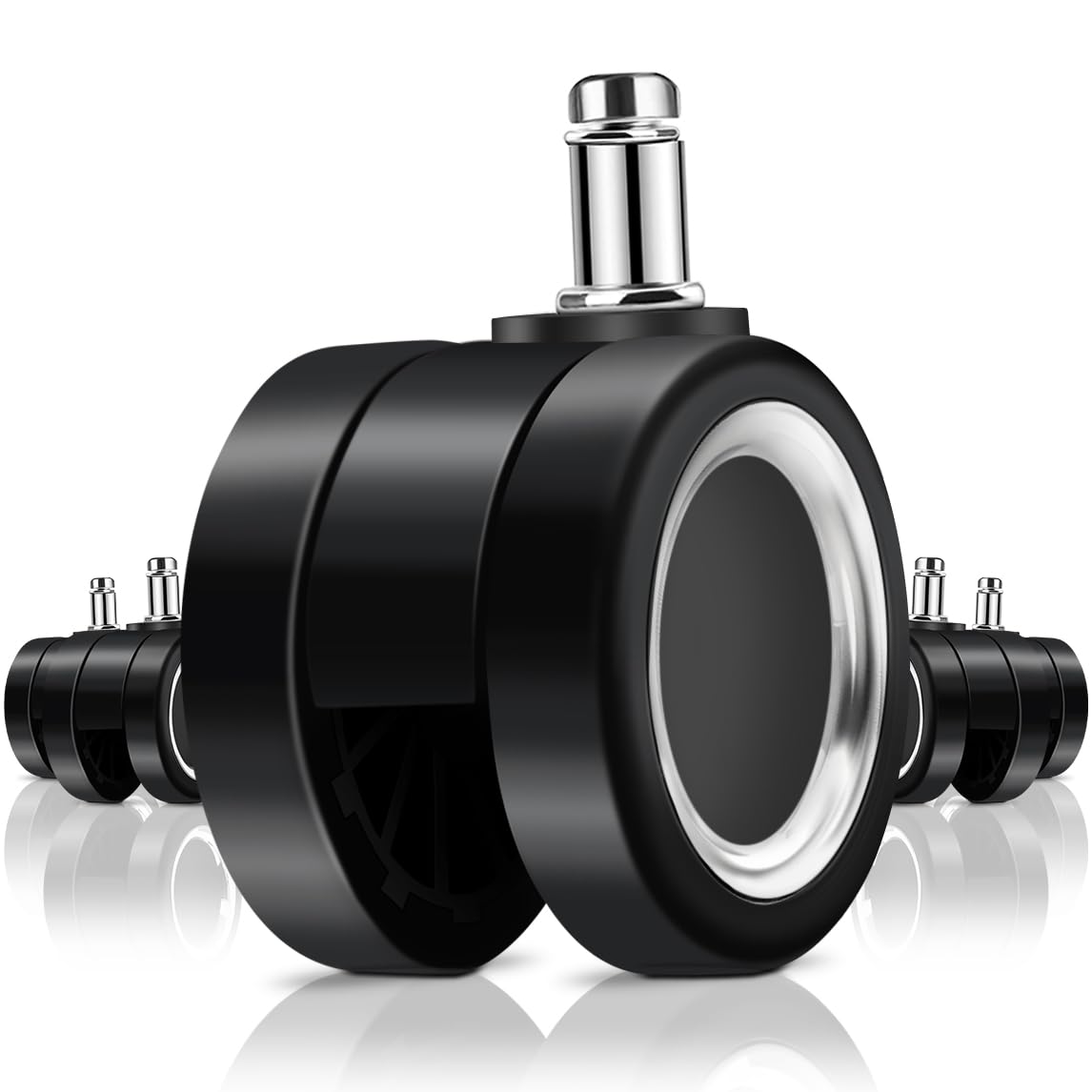 Replacement Office Chair Wheels, Caster Desk Chair Wheels, Rolling Wheels for Office Chair, Chair Rollers Casters, Chair Casters for Hardwood Floors, 5 Set Chair Casters Safe for All Floors.