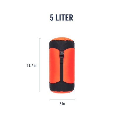 Sea to Summit Lightweight Compression Sack, Space-Saving Outdoor and Travel Storage, 5 Liter, Spicy Orange