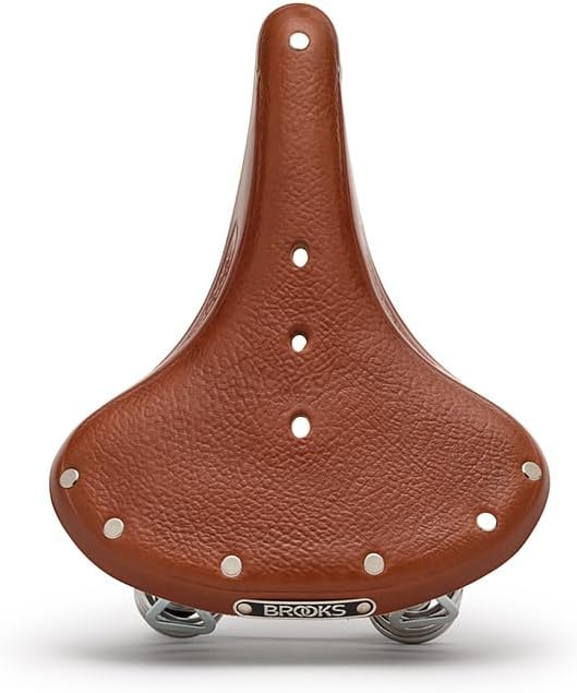 Brooks England B67 Short, Leather Bike Saddle with Suspension Springs