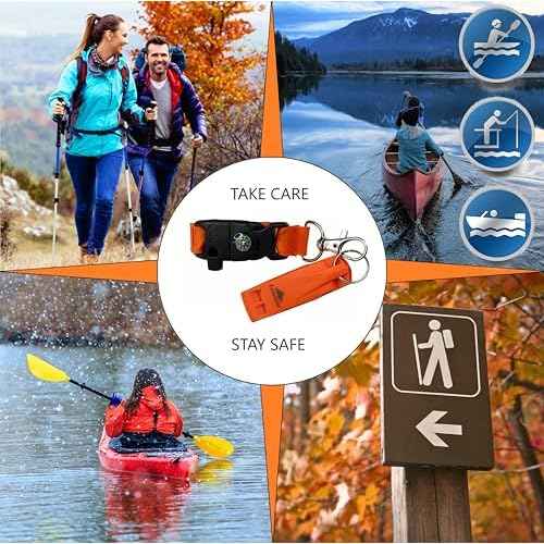Hiking Whistle Safety Whistle with Compass, Fire Starter Survival Camping