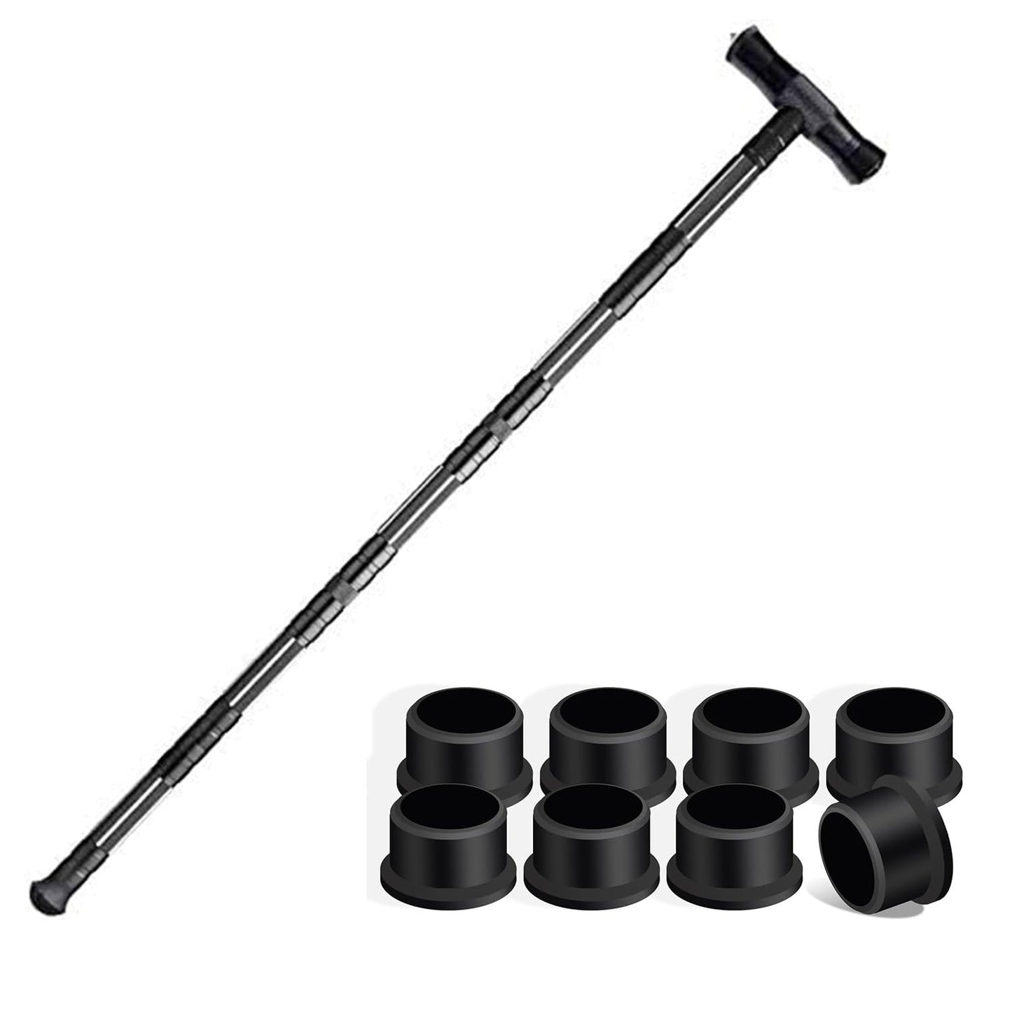aiGear CNC Machined Walking Stick and Anti Skid Rubber Tip 8 Pack