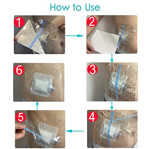 8x8 Inch Waterproof Shower Cover Shields for Dialysis Port - Pack of 50