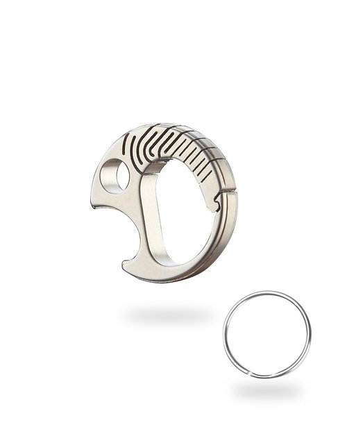 TIKIDESIGN TKKC1 Mini EDC Titanium Keyring, Quick Release Mini Titanium Carabiner Keychain Ring, Micro Carabiner Key Holder for Men