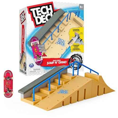 Tech Deck, Jump N¡¯ Grind X-Connect Park Creator, Customizable and Buildable Ramp Set with Exclusive Fingerboard, Kids Toy for Ages 6 and up