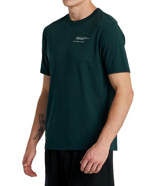RVCA Mens Sport Regular Fit Athletic Breathable Tees - Reflective Base (Oil Green, XX-Large)