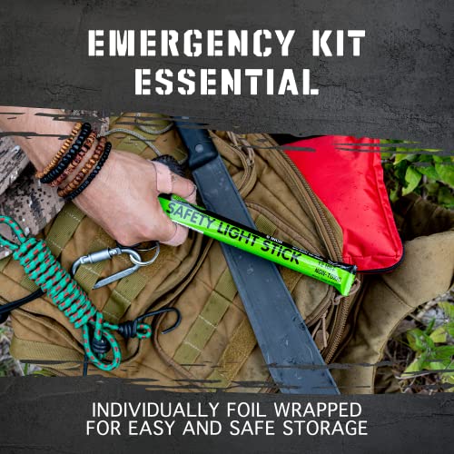 Green Emergency Glow Sticks 12 Hour Duration - 20 Pack Industrial Grade Survival Lights