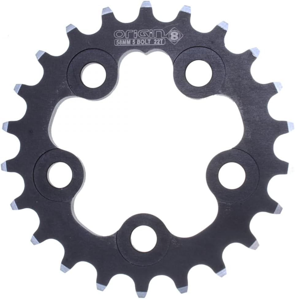 Origin8 Alloy Ramped Chainrings, Black/Silver