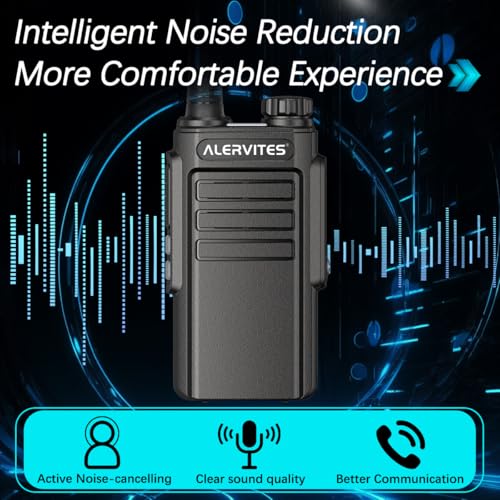 Long Range Rechargeable Walkie Talkies with Earpiece 2 Pack - Handheld Encrypted Two-Way Radios for Camping Hiking Cruise