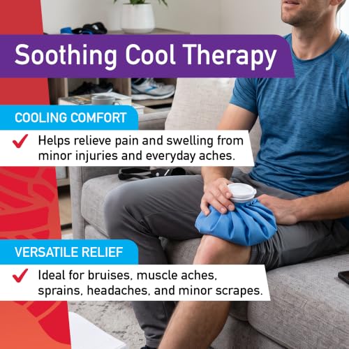 Reusable Ice Pack for Injuries - 9 Inch Cold Therapy Bag - Blue - Ice Bag