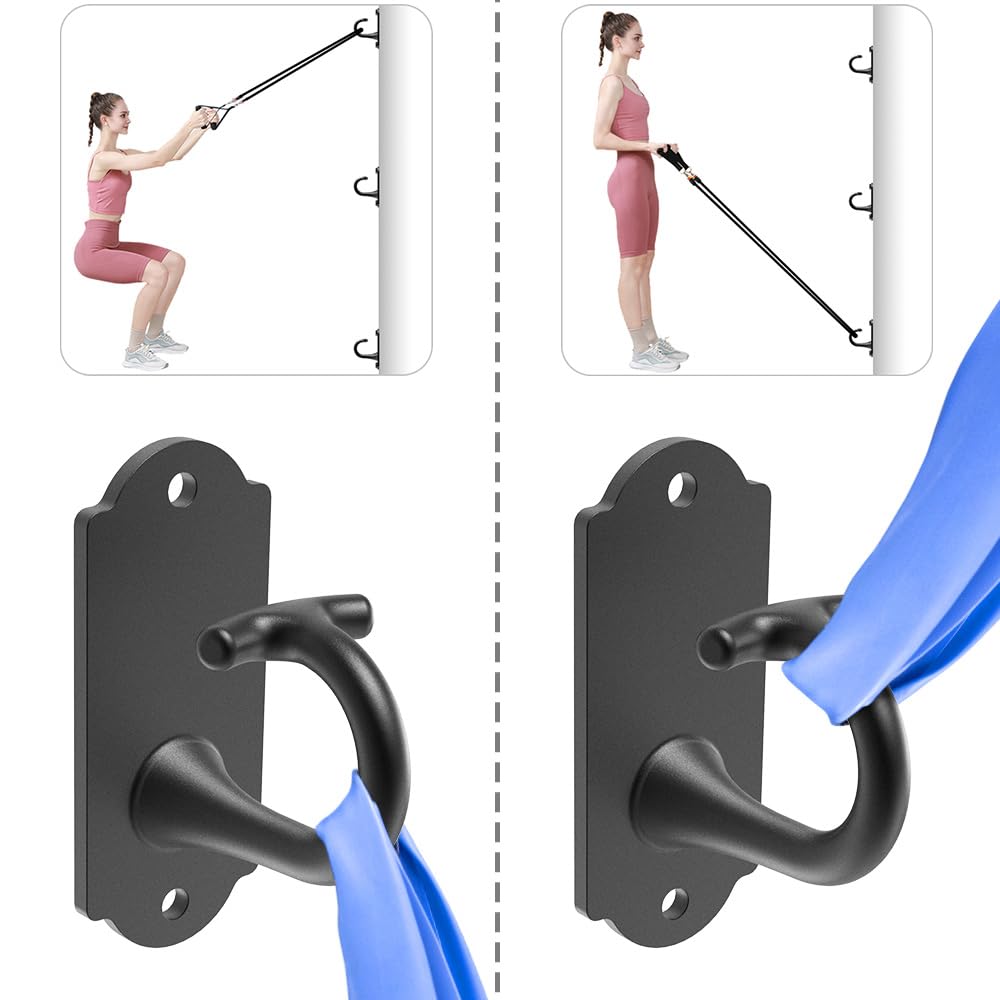 Kipika Wall Anchors for Resistance Bands - Heavy Duty Steel Hook for Home Gym Workout, Strength Training & Physical Therapy - Space-Saving Hooks with Secure G-Shaped Design, 1 Pack