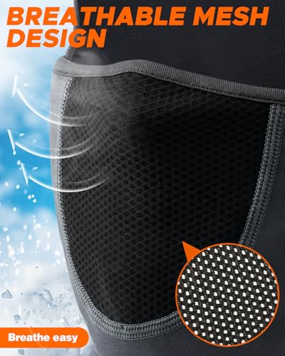 Gray Fleece Balaclava Face Ski Mask for Men Women - Winter Ski & Snowboard Cover