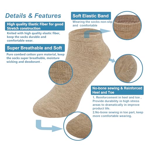MAGIARTE Women's Low Cut Athletic Ankle Socks 6-Pairs Multi Color No Show Running Socks