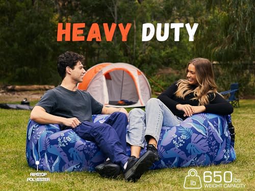 WEKAPO Inflatable Couch Air Lounger Chair - Palma Variation, Portable Beach & Camping Sofa