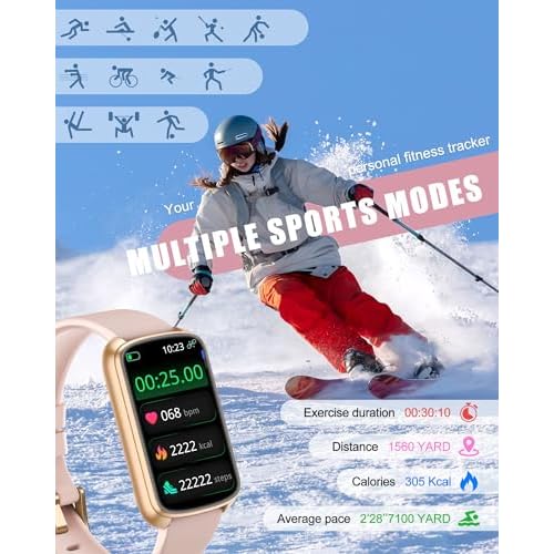 Fitness Tracker, Smart Watch for Women Men with 24/7 Heart Rate/Blood Pressure/Blood Oxygen Monitor,Sleep Tracker,Step & Calorie Counter, IP68 Waterproof Fitness Watches Compatible with Android&iPhone