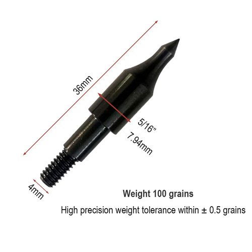 Ontsho 100 Grain Arrow Tips Field Points Archery Target Practice for 5/16 Inch Arrows Hunting Field Tips, 12pcs