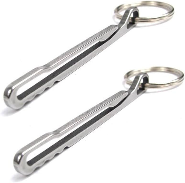 2 PCS Stainless Steel Hanging Buckle Keychain,Portable EDC Quickdraw Key Ring Tool