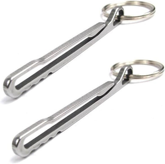 2 PCS Stainless Steel Hanging Buckle Keychain,Portable EDC Quickdraw Key Ring Tool