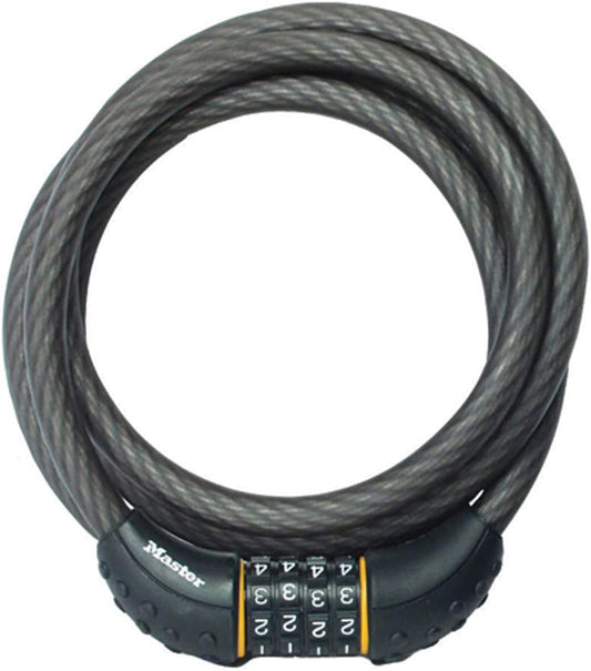 Master Lock Cable Lock, Set Your Own Combination Bike Lock, 6 ft. Long, Black, 8122D