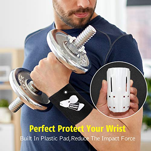 Kettlebell Wrist Guards with Sweatbands - Shock Absorbing Support for Weightlifting