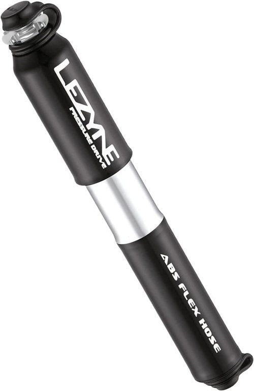 LEZYNE Pressure Drive Bicycle Tire Hand Pump, High Pressure 120psi, Presta & Schrader, ABS Flex Hose, Compact Bike Pump