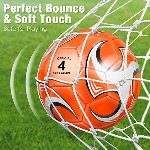 Deekin 6 Pack Soccer Balls with Pump - Size 4 for Youth & Kids