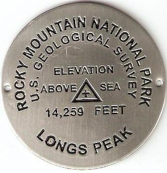 Rocky Mountain National Park - Longs Peak Elevation Benchmark - Hiking Stick Medallion