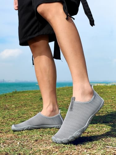 Water Shoes Women Men Quick-Dry Aqua Yoga Swim Pool Beach Shoes Grey 12.5 Women / 11.5 Men