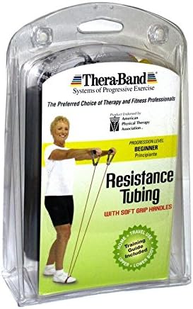 THERABAND Resistance Tubes, Professional Latex Elastic Tubing with Soft Handles, Full Body Exercise, Physical Therapy, Lower Pilates, at-Home Workouts, & Rehab