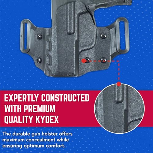 DeSantis Veiled Partner Gun Holster, Outside The Waistband Holster with Precision-Molded Kydex, Fits Springfield Hellcat PRO, Left Hand Draw, Unisex