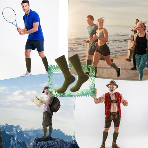 Men's Military Socks Green 10 Pairs Crew Boot Socks for Soldiers & Outdoor Activities - Skyebed