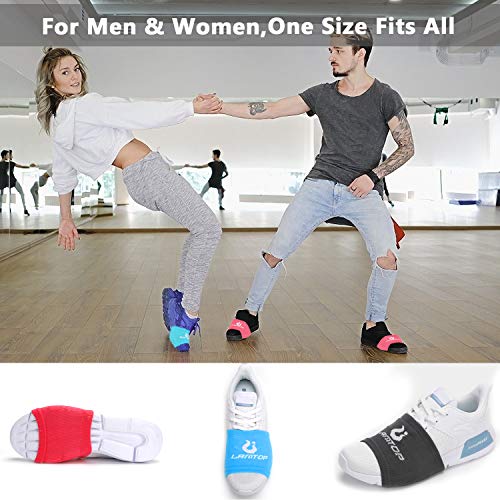 Dance Shoe Socks for Smooth Floors Over Sneakers - 4 Pairs (Black, Grey, Blue, Pink)
