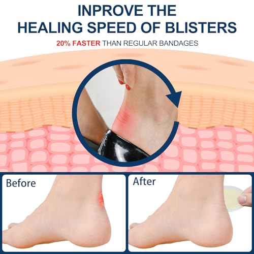 90 Pieces Blister Bandages for Feet Toes Hydrocolloid Gel Bandages Blister Pads for Prevention and Recovery