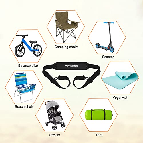 Black Adjustable Carry Strap for Folding Chairs - Beach & Camping