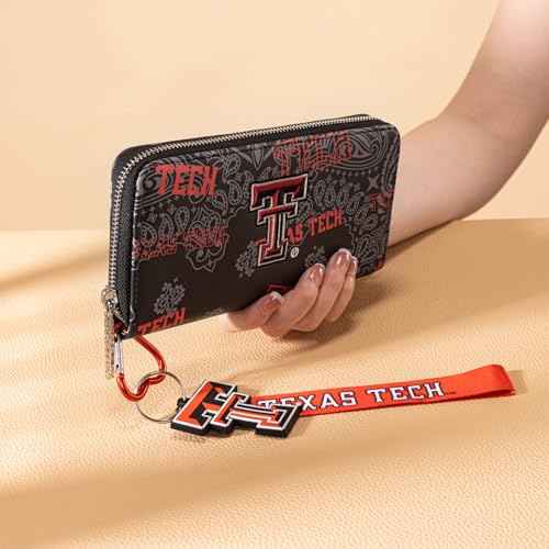 Montana West X NCAA Women's Wallet Sport Wristlet Long Designer Clutch with Keychain, Large Capacity Card Phone Holder
