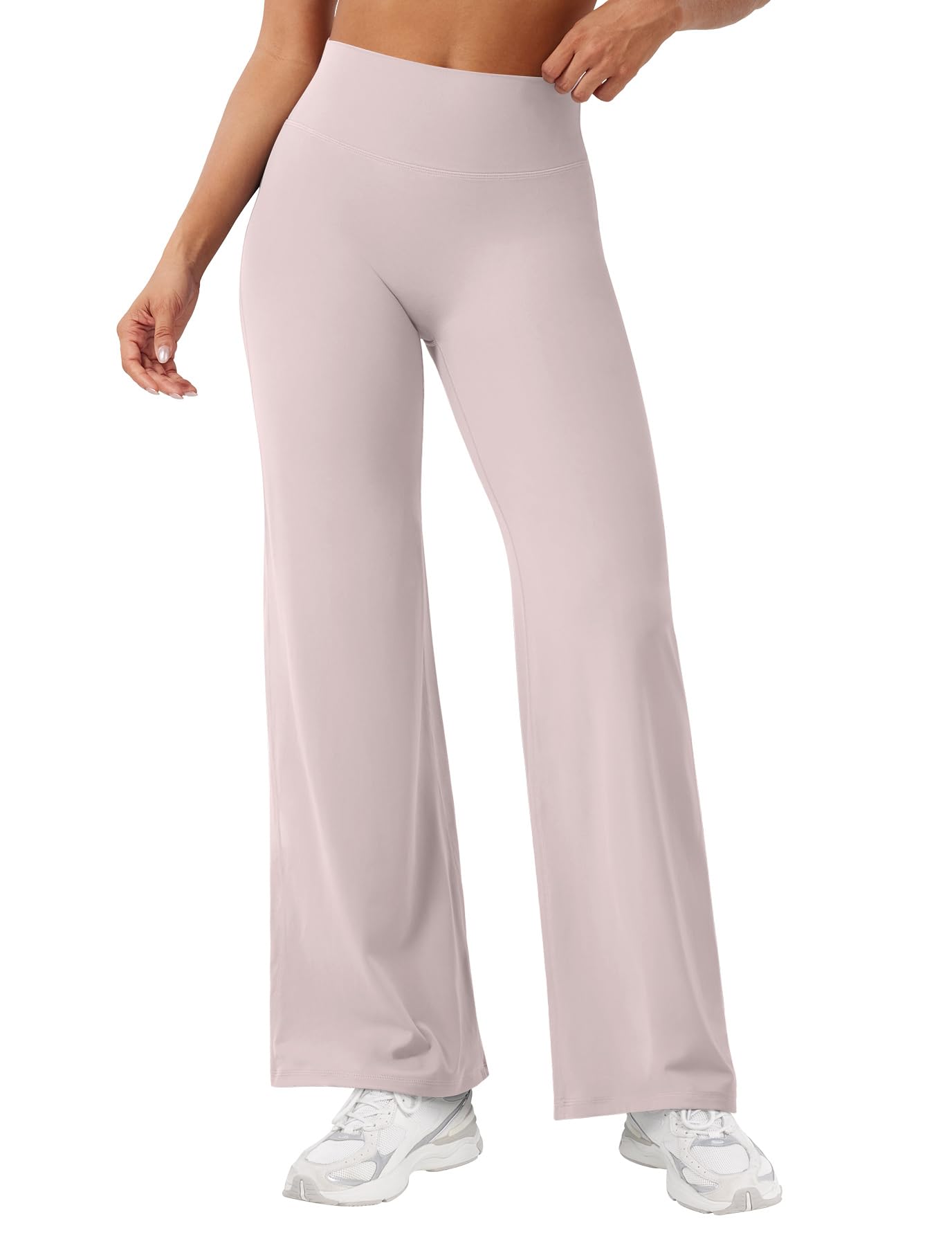 YEOREO Workout Leggings Womens No Front Seam Straight Leggings 29" High Waist Buttery Eddiy Gym Yoga Pants Dusty Pink M