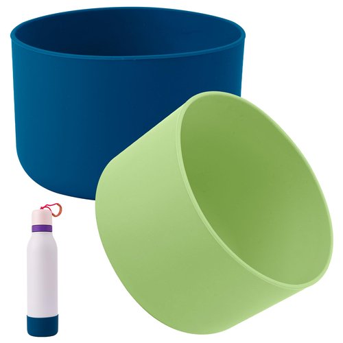 Silicone Boot for Owala, 2.95 Inch Diameter Bottle Boot Anti-Slip Bottom Protective Cover Water Bottle Accessories Compatible with Owala 24 oz (Green, Blue)