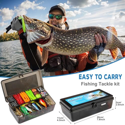 292PCS Fishing Lures & Accessories Kit - Saltwater & Freshwater Tackle Box with Topwater, Spinnerbaits, Hooks, Crankbaits