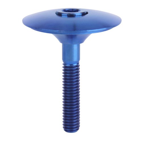UHDFBDHF Bike Headset Titanium Top Cap 1-1/8" with Ti Bolt M6 x 35mm (Blue)