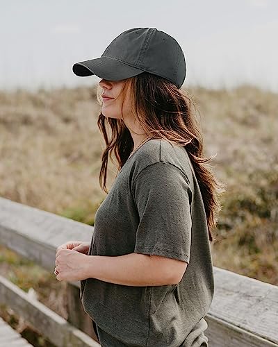 Unisex Vintage Washed Cotton Baseball Cap - Grey Medium-Large Dad Hat