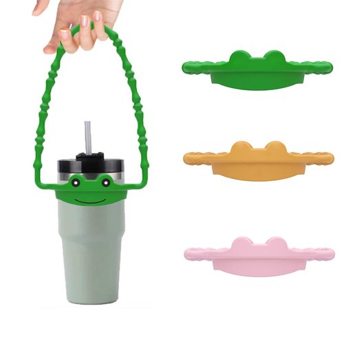 MAOGOOR Water Bottle Handle for Stanley Cup, Silicone Water Bottle Sling Fits Most 8-40oz Water Bottles, Water Cup Accessorie, stanley cup holder with strap (1PCS Pink)