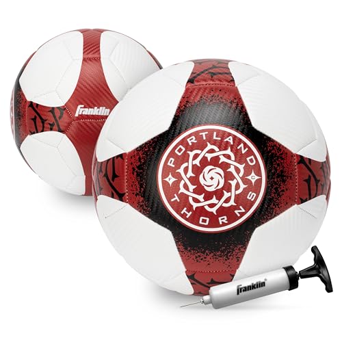 Portland Thorns FC NWSL Soccer Ball - Official Size 5 with Foam Cushioning & Pump