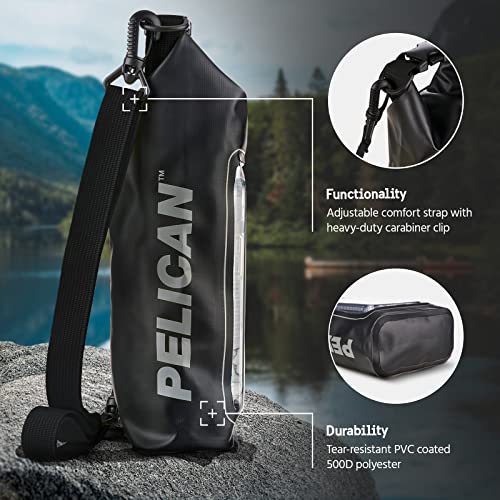 Pelican Marine IP68 Waterproof Dry Bag 2L with Phone Pouch - Black, Stealth Black