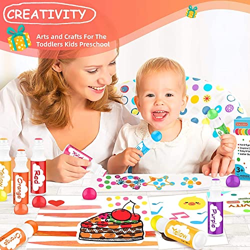 Toddler Dot Markers Set - Washable Bright Colors for Kids Art & Craft