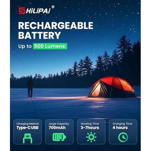 LED Headlamp Rechargeable with Motion Sensor - Super Bright Head Lamp with 6 Modes for Camping & Hiking Gear Essentials, IPX4 Waterproof Headlight Flashlight with Red Light, USB Cable Included(Black)