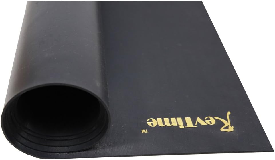 RevTime Extra Large Exercise Mat 8 x 6 Feet (96"x 72"x1/8") Heavy Duty Home Workout Gym Rubber Floor Mat, Best for Carpet & Hardwood Floor, Black