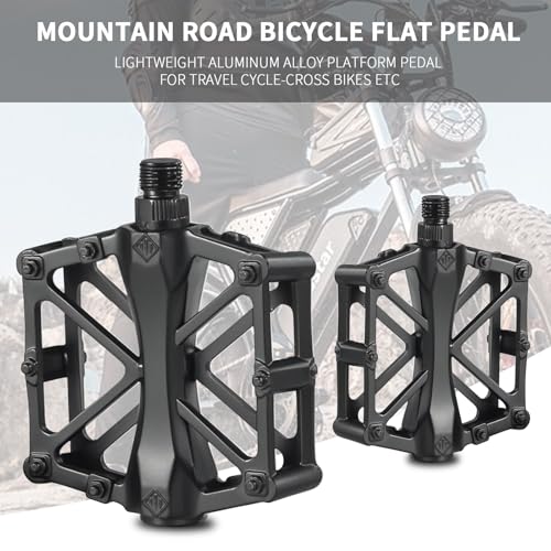 Lightweight Aluminum Mountain Bike Pedals 9/16" Waterproof Sealed Bearings - 2PCS