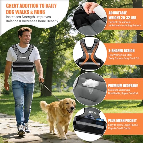 Adjustable Women’s Weighted Vest 6-12 Lb with Iron Sand Weights, Gray 20-32 Lb
