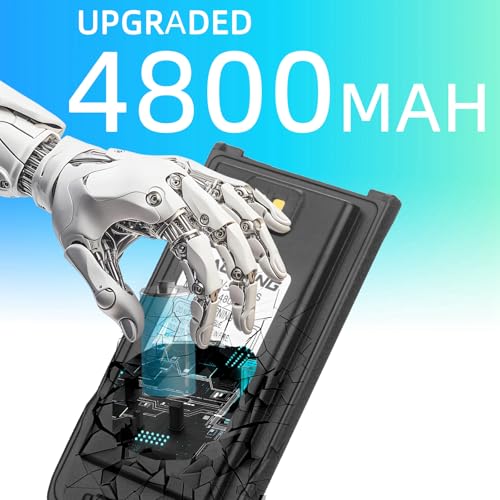 BAOFENG UV-9R Pro Battery,4800mAh USB-C Charge Replacement Radio BL-9 Battery for UV9R Pro Plus UV-9G BF-T57 GMRS-9R UV-XR (6 Pack)