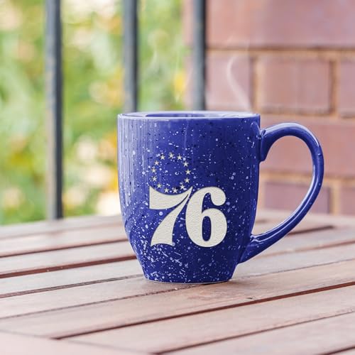 Philadelphia 76ers 16oz Team Color Ceramic Coffee Mug - Laser Engraved Speckled Design